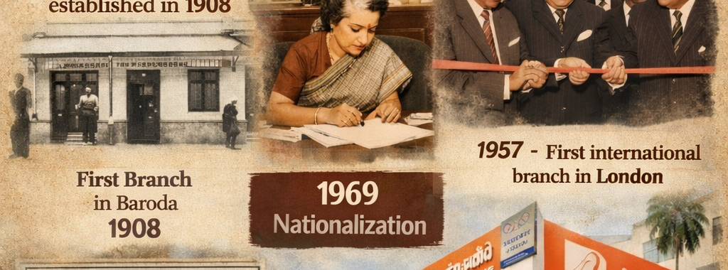 Timeline of Bank of Baroda History and Growth