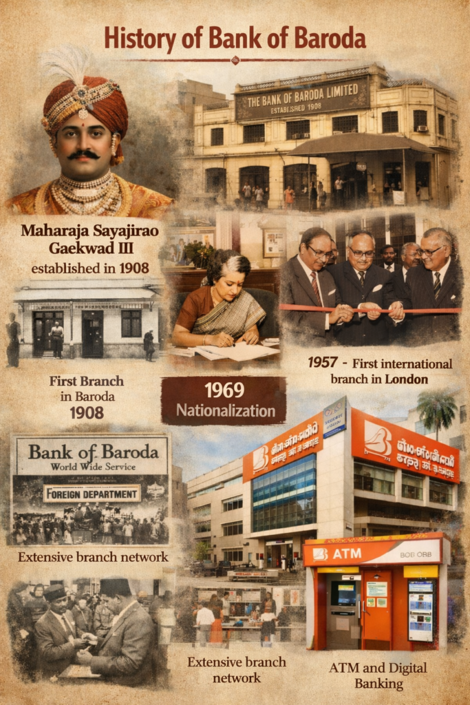 Bank of Baroda History Timeline